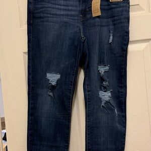 Levi's Dark Blue Ripped Skinny Jeans